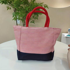 Cat Printed Striped Tote Bag Nylon Shoulder Bag