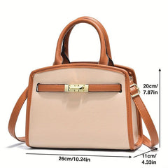 PU Crossbody Bag Double Handle Satchel