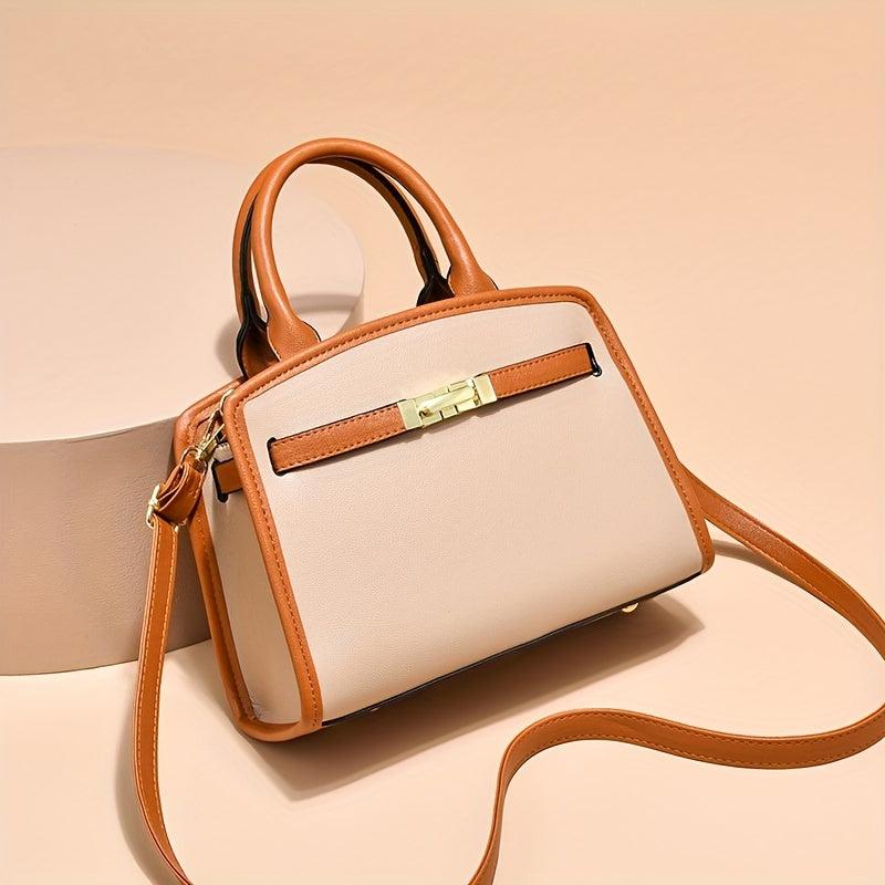 PU Crossbody Bag Double Handle Satchel