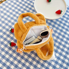 Cartoon Plush Crossbody Bag Soft Messenger Shoulder Bag