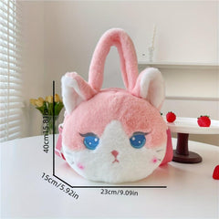 Cartoon Plush Crossbody Bag Soft Messenger Shoulder Bag