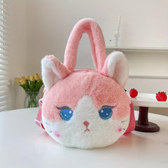 Cartoon Plush Crossbody Bag Soft Messenger Shoulder Bag