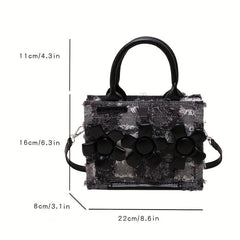 Flower Decor Crossbody Bag for Women