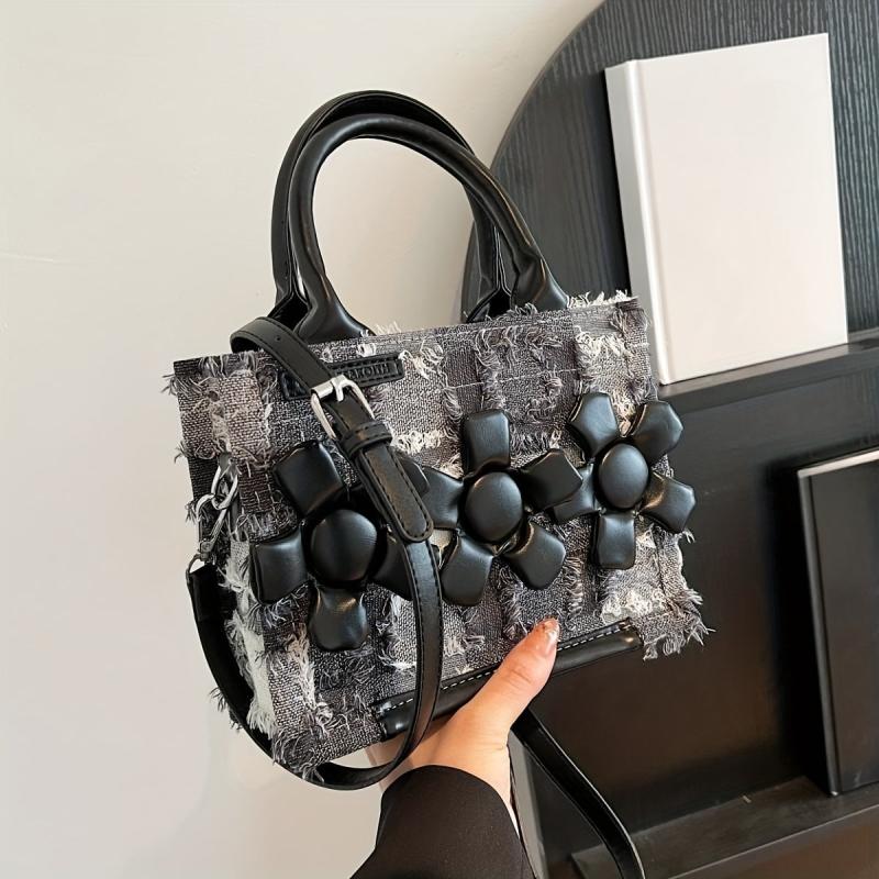 Flower Decor Crossbody Bag for Women