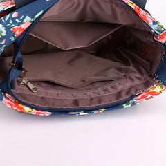 Flower Print Handbag Satchel Bag for Women's Work