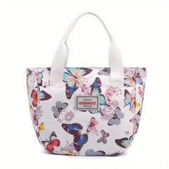 Flower Print Handbag Satchel Bag for Women's Work