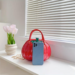 Pumpkin Shaped Satchel Novelty Crossbody Bag
