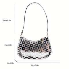 Glossy Crossbody Top Handle Bag PU Leather Textured Bag
