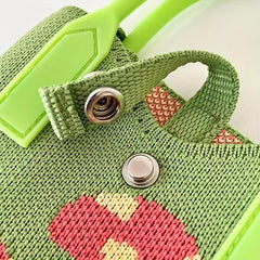 Mini Top Handle Satchel Cell Phone Woven Handbag Fabric Crochet
