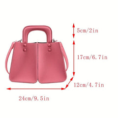 Classic Crossbody Bag PU Leather Textured Bag Purse Versatile Shoulder Bag