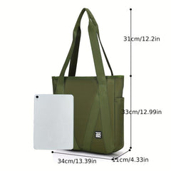 Large Capacity Canvas Tote Bag Vintage Retro Shoulder Bag Casual Handbag