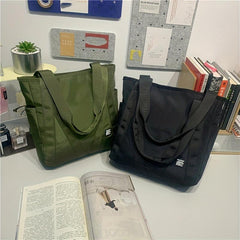 Large Capacity Canvas Tote Bag Vintage Retro Shoulder Bag Casual Handbag