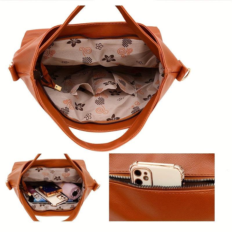 Vintage Large Capacity Tote Bag Retro Crossbody Satchel Bag