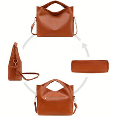Vintage Large Capacity Tote Bag Retro Crossbody Satchel Bag
