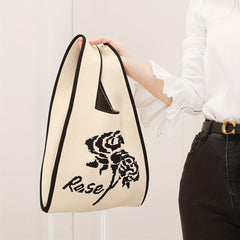 Colorblock Crochet Handbag Stylish Wrist Bag Women's Knitted Purse