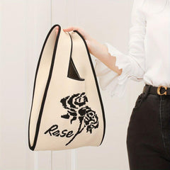 Colorblock Crochet Handbag Stylish Wrist Bag Women's Knitted Purse