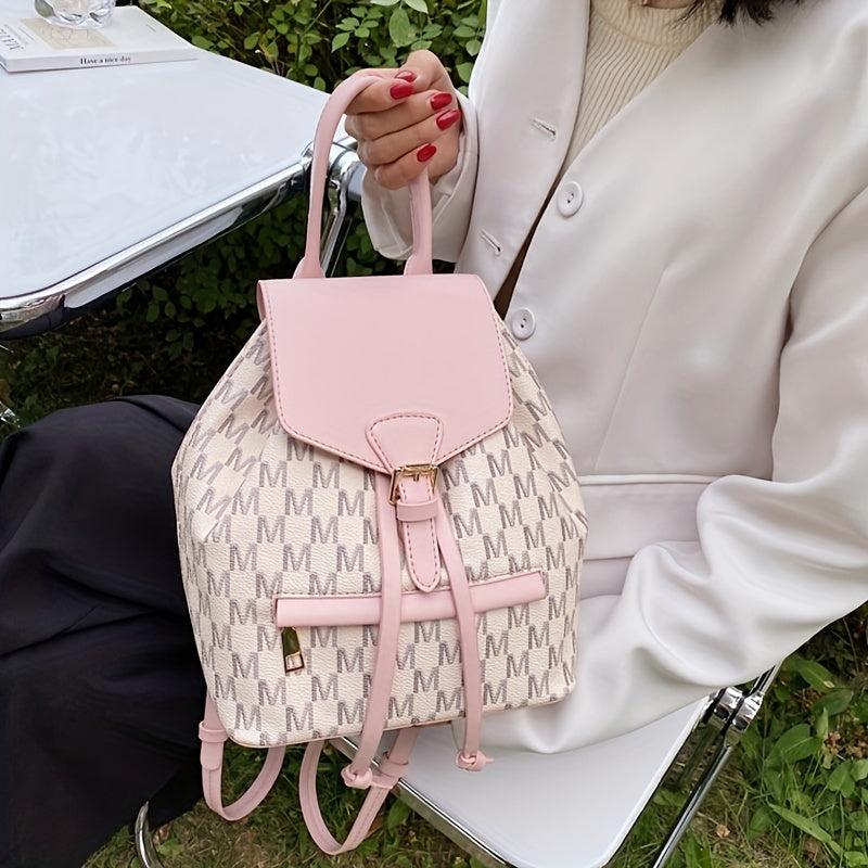 Drawstring PU Leather Backpack Large Capacity