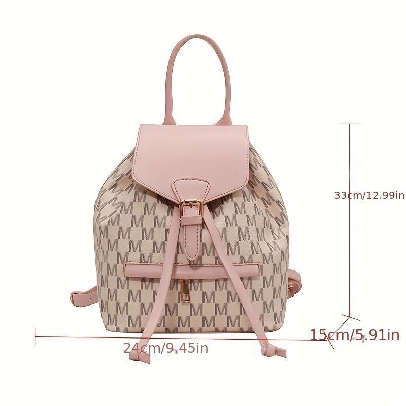 Drawstring PU Leather Backpack Large Capacity