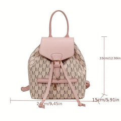 Drawstring PU Leather Backpack Large Capacity