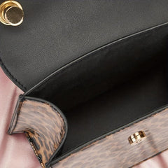 Leopard Pattern Handbag Women's Chain Crossbody Bag Small Top Handle Purse