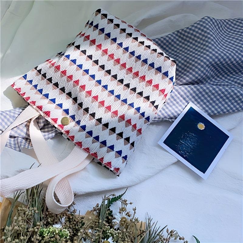 Lovely Canvas Handbag Lightweight Lunch Bag Summer Beach Bag