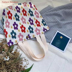Lovely Canvas Handbag Lightweight Lunch Bag Summer Beach Bag
