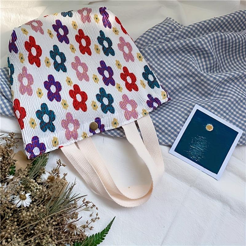 Lovely Canvas Handbag Lightweight Lunch Bag Summer Beach Bag