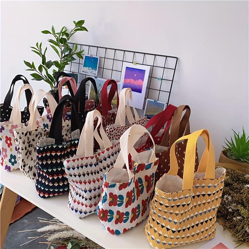 Lovely Canvas Handbag Lightweight Lunch Bag Summer Beach Bag