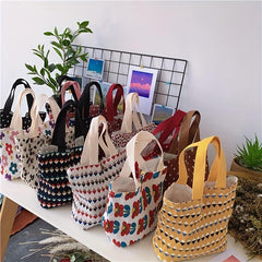 Lovely Canvas Handbag Lightweight Lunch Bag Summer Beach Bag