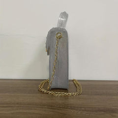 Sequins Glitter Crossbody Chain Bag Turn Lock Stylish Phone Storage Bag