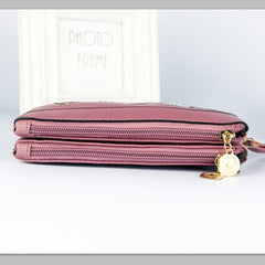 Flowers Embroidered Zipper Shoulder Bag Classic Purse
