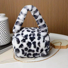 Leopard Print Bag Satchel with Chain Strap