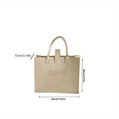 Little Bear Satchel Bag Casual Textured Tote Bag Soft Versatile Handle