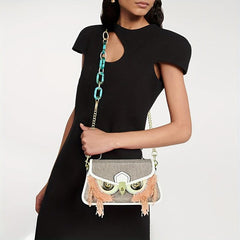 Rhinestone Owl Evening Bag Dinner Clutch Purse Formal Banquet Handbag