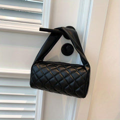 Quilted Handbag Solid PU Leather Underarm Bag Women's Casual Shoulder Purse