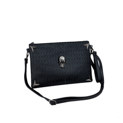 Gothic Skull Pattern Crossbody Bag Large Capacity Shoulder Bag