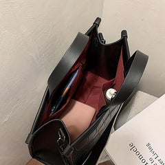 Crocodile Embossed Tote Bag Large Capacity Crossbody Bag