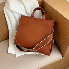 Crocodile Embossed Tote Bag Large Capacity Crossbody Bag