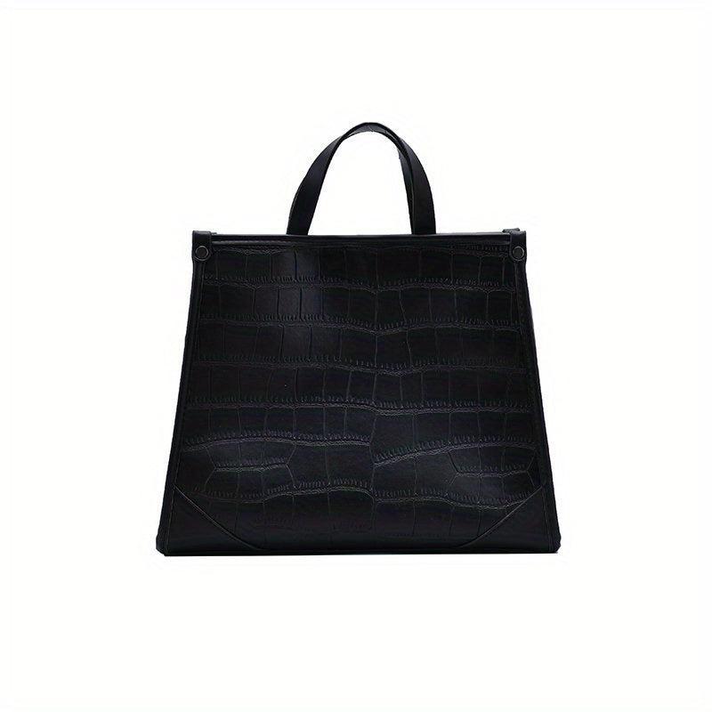 Crocodile Embossed Tote Bag Large Capacity Crossbody Bag