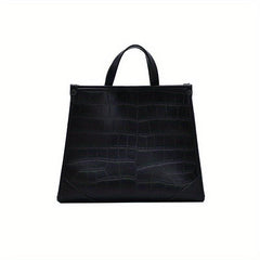 Crocodile Embossed Tote Bag Large Capacity Crossbody Bag