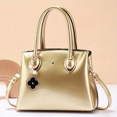 Tote Satchel Bag Solid Handbag All Match Classic Bag With Pendant
