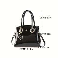 Tote Satchel Bag Solid Handbag All Match Classic Bag With Pendant