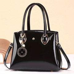 Tote Satchel Bag Solid Handbag All Match Classic Bag With Pendant