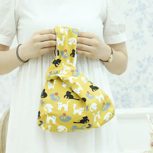 Print Canvas Handbag Lightweight Wristlet & Coin Purse