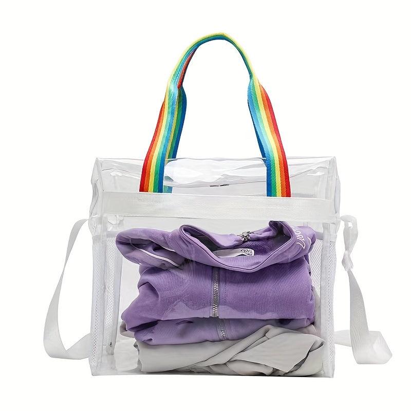 Large Capacity Transparent Tote Bag Storage Shoulder Bag Waterproof Bag