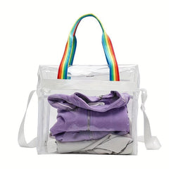 Large Capacity Transparent Tote Bag Storage Shoulder Bag Waterproof Bag