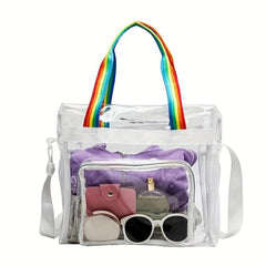 Large Capacity Transparent Tote Bag Storage Shoulder Bag Waterproof Bag