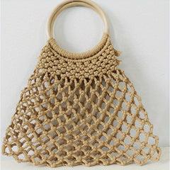 Straw Hollow Handbag Lightweight Large Capacity Satchel Bag