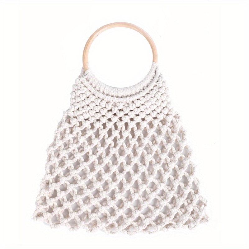 Straw Hollow Handbag Lightweight Large Capacity Satchel Bag