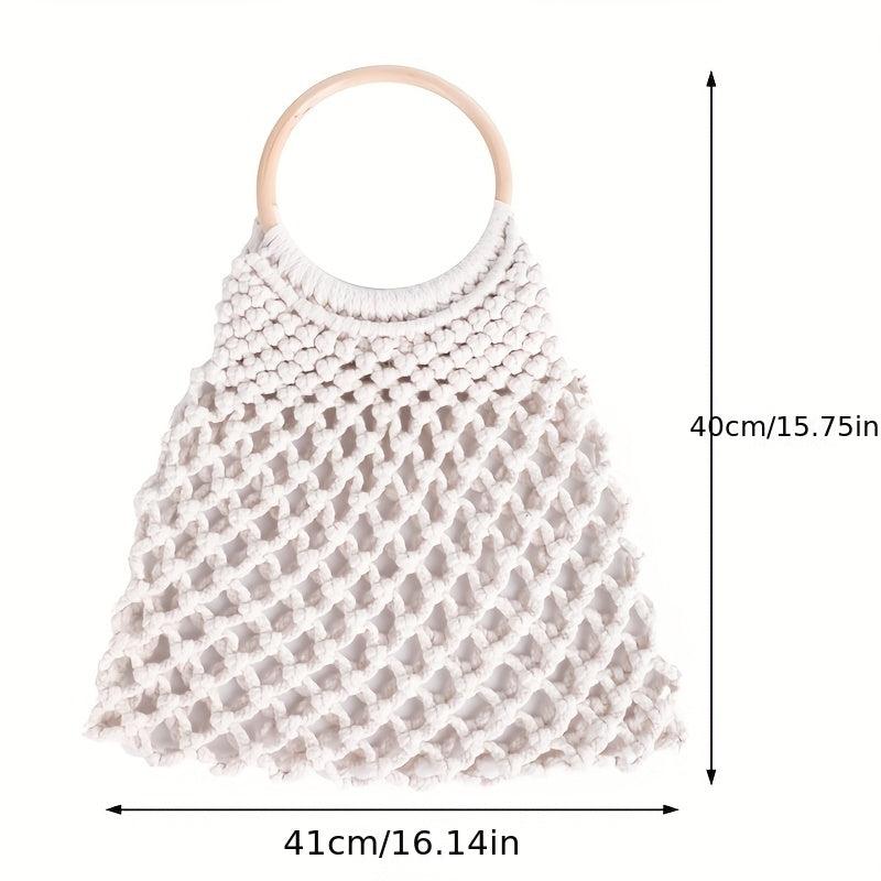 Straw Hollow Handbag Lightweight Large Capacity Satchel Bag